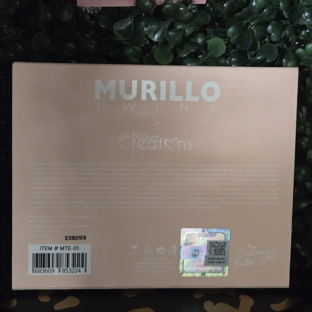 Beauty Creations Murillo Twins Eyeshadow Palette New In Box